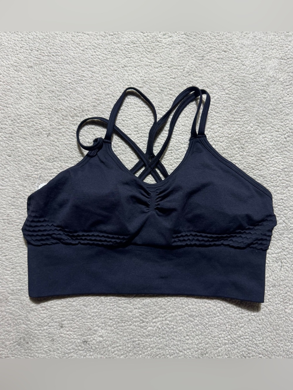 Halara Sports Bra Womens Medium OneForm Seamless Flow Low Support Ruched NEW